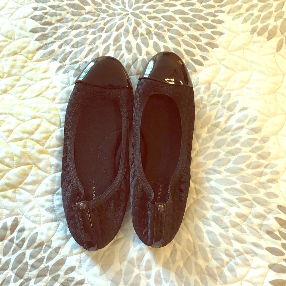 💘Dana Buchman Black Quilted Ballet Flats Sz 8.5 M